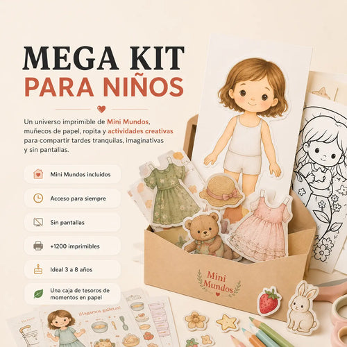 Mega Kit para Niños Imprimible: +1200 Actividades Creativas, Educativas y de Calma